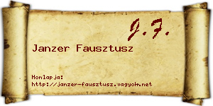 Janzer Fausztusz névjegykártya